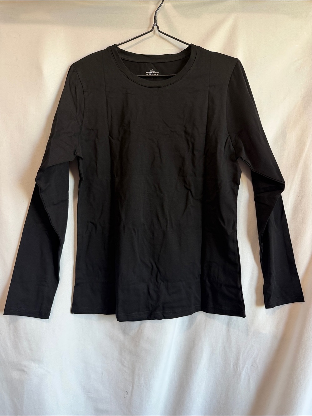 Everyday Black Long-Sleeve Crewneck Tee - Unbranded